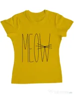 Tricou ADLER dama I'm a cat Galben