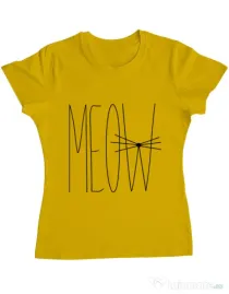 Tricou ADLER dama I'm a cat Galben