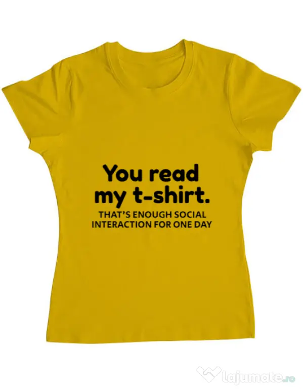 Tricou ADLER dama You read my t-shirt Galben