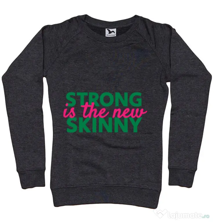 Bluza ADLER dama Strong is the new skinny Negru melanj