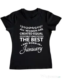 Tricou ADLER dama The best women are born in January Negru