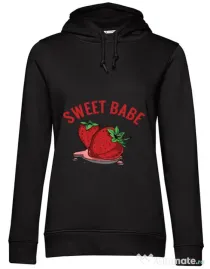 Hoodie dama cu gluga Sweet babe Negru