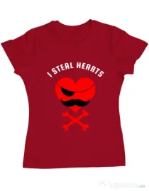 Tricou ADLER dama I steal hearts Rosu