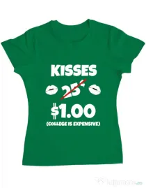Tricou ADLER dama College is expensive Verde mediu