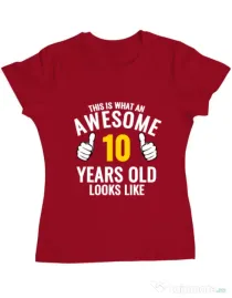 Tricou ADLER dama Awesome birthday Rosu