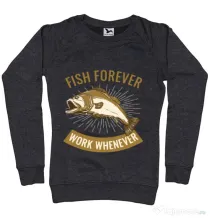 Bluza ADLER dama Fish forever Negru melanj