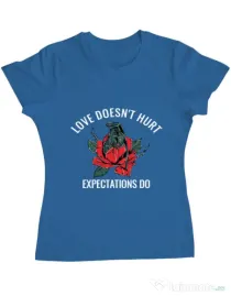 Tricou ADLER dama Love doesn’t hurt Albastru azuriu