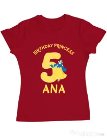 Tricou ADLER dama Birthday Princess Rosu