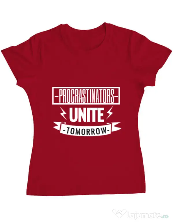 Tricou ADLER dama Procrastinators Rosu
