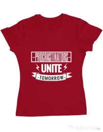 Tricou ADLER dama Procrastinators Rosu