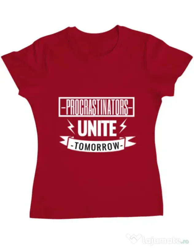 Tricou ADLER dama Procrastinators Rosu