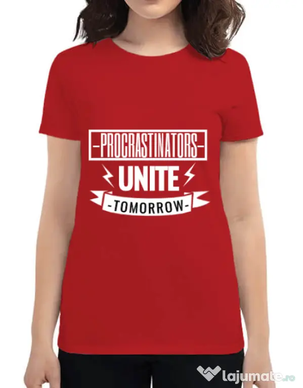 Tricou ADLER dama Procrastinators Rosu