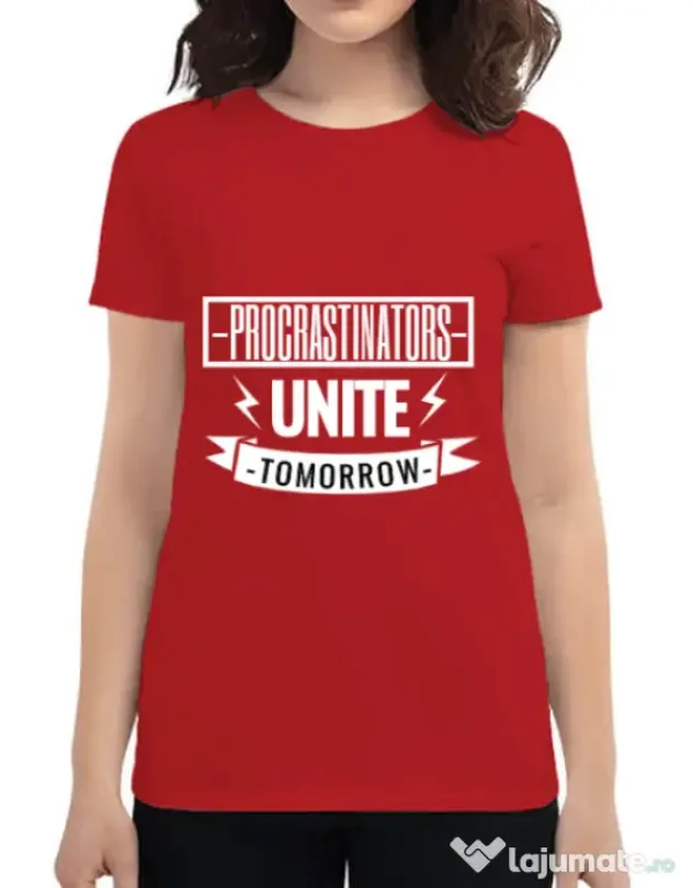 Tricou ADLER dama Procrastinators Rosu