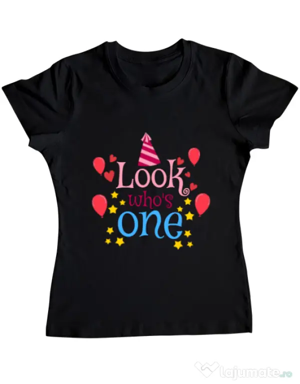 Tricou ADLER dama Baby birthday Negru