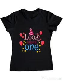 Tricou ADLER dama Baby birthday Negru
