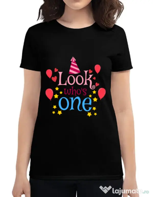 Tricou ADLER dama Baby birthday Negru