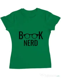 Tricou ADLER dama Book nerd Verde mediu
