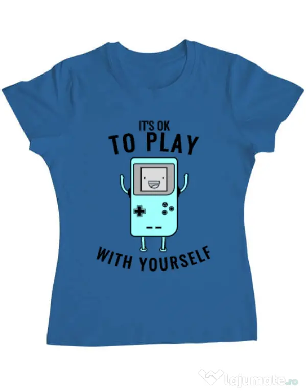 Tricou ADLER dama Playing with yourself Albastru azuriu