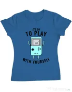 Tricou ADLER dama Playing with yourself Albastru azuriu
