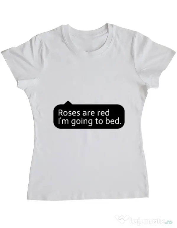 Tricou ADLER dama Roses are red Alb