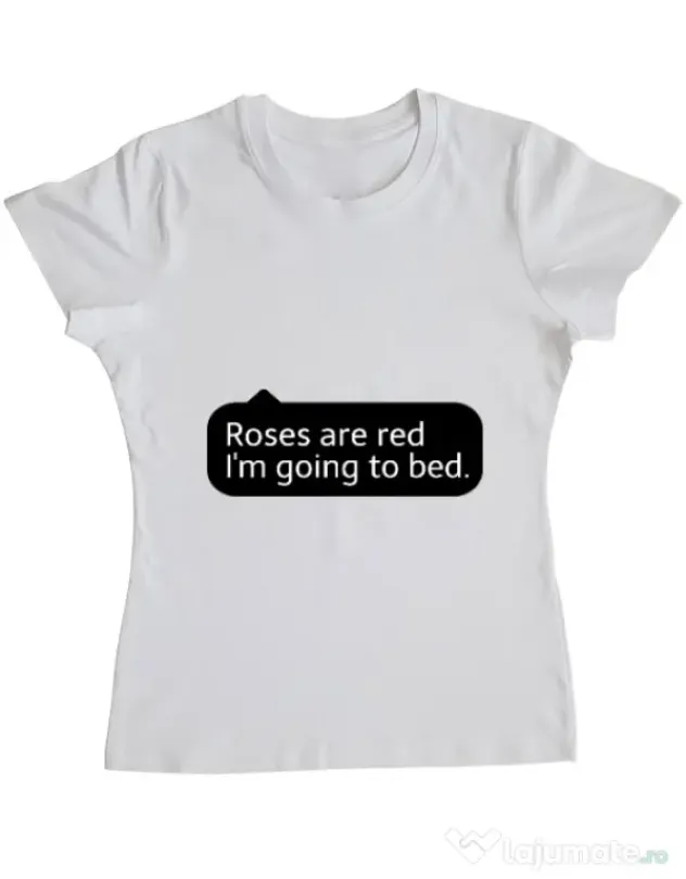 Tricou ADLER dama Roses are red Alb