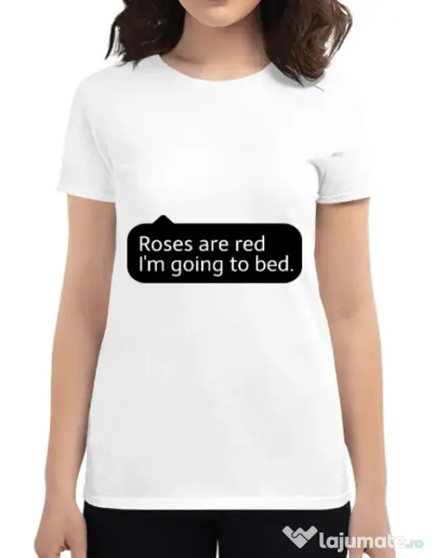 Tricou ADLER dama Roses are red Alb