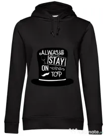 Hoodie dama cu gluga Stay on top Negru