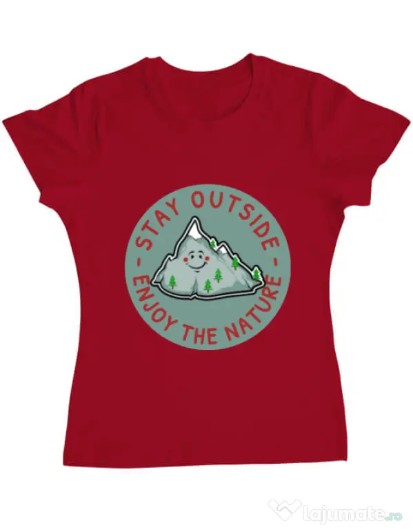Tricou ADLER dama Stay outside Rosu