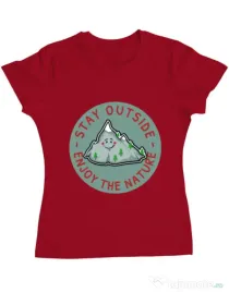 Tricou ADLER dama Stay outside Rosu