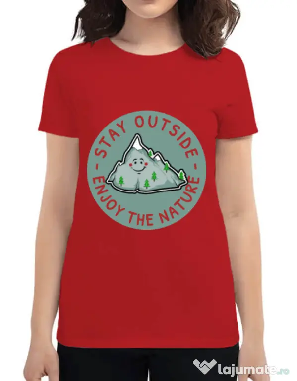 Tricou ADLER dama Stay outside Rosu
