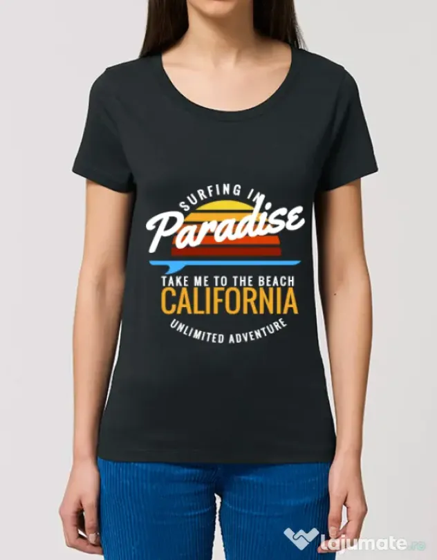 Tricou STANLEY STELLA dama Surfing in paradise Negru