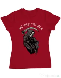 Tricou ADLER dama We need to talk Rosu