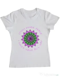 Tricou ADLER dama C’mon inner peace Alb