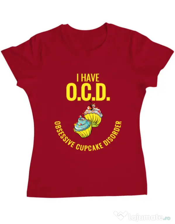 Tricou ADLER dama Obsessive cupcake disorder Rosu