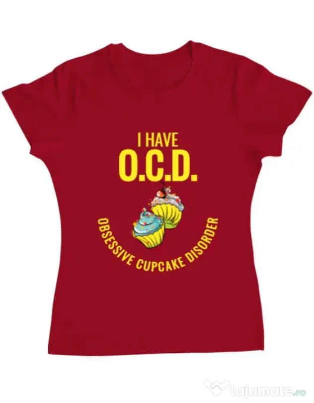 Tricou ADLER dama Obsessive cupcake disorder Rosu