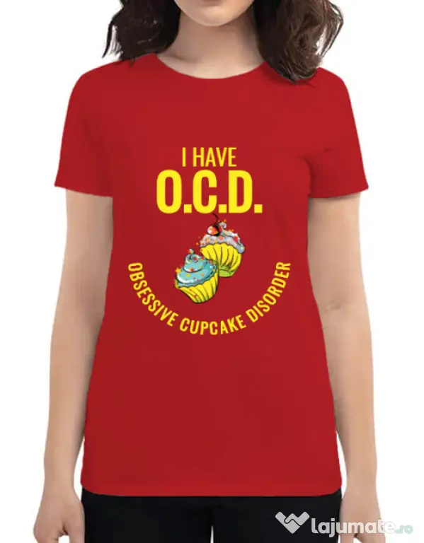 Tricou ADLER dama Obsessive cupcake disorder Rosu