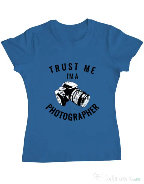 Tricou ADLER dama I’m a photographer Albastru azuriu