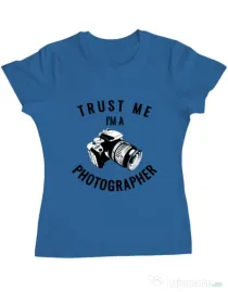 Tricou ADLER dama I’m a photographer Albastru azuriu