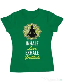 Tricou ADLER dama Inhale love Verde mediu