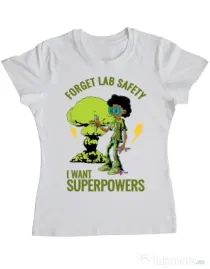 Tricou ADLER dama I want superpowers Alb