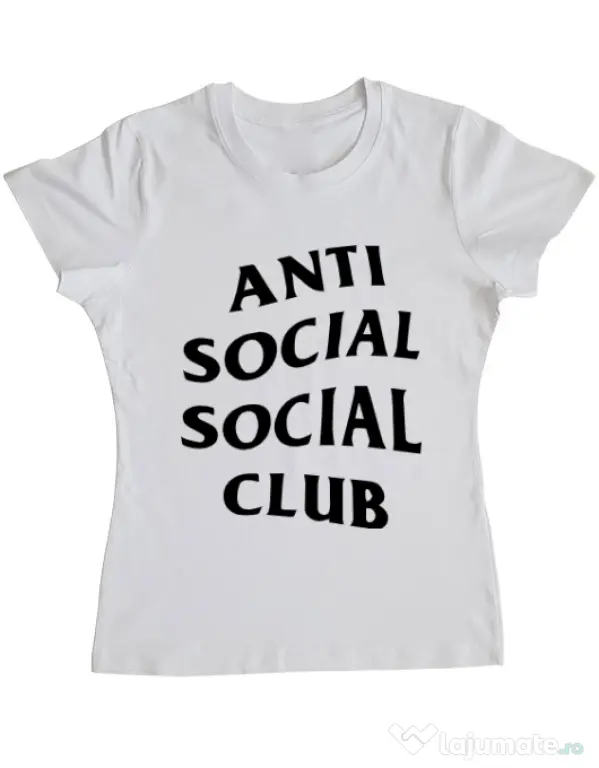 Tricou ADLER dama Anti social Club Alb