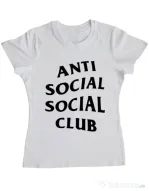 Tricou ADLER dama Anti social Club Alb