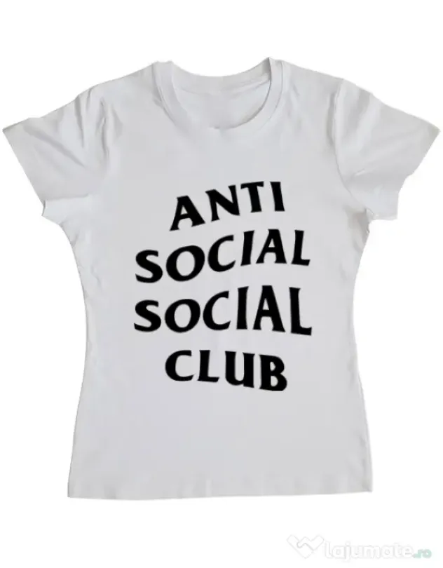 Tricou ADLER dama Anti social Club Alb