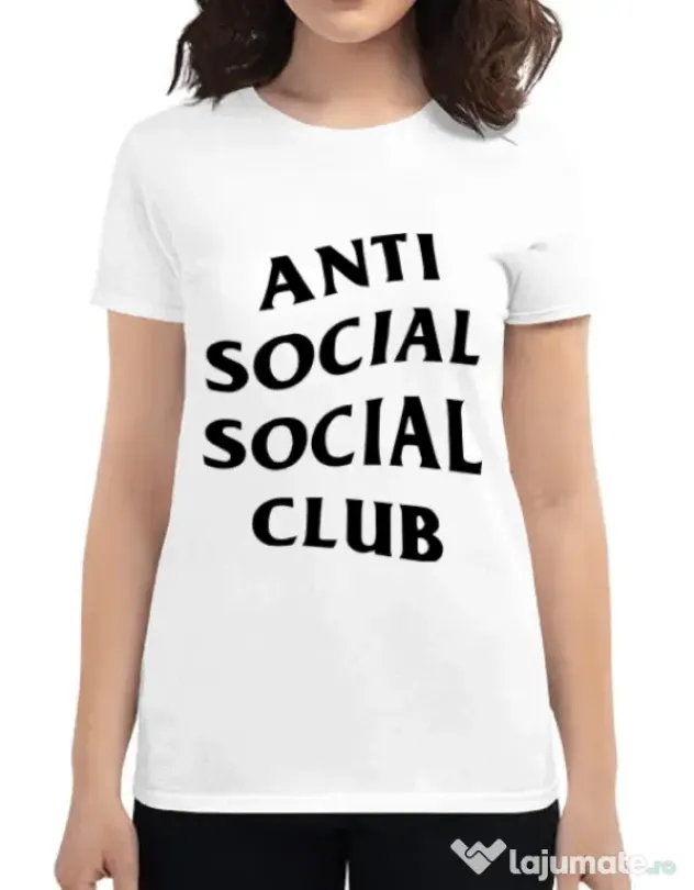 Tricou ADLER dama Anti social Club Alb