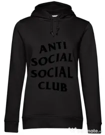 Hoodie dama cu gluga Anti social Club Negru