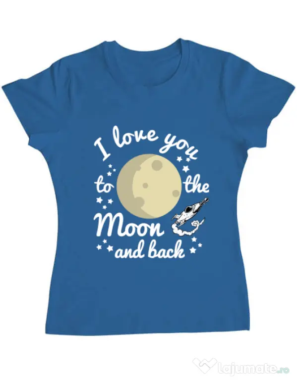 Tricou ADLER dama To the moon and back Albastru azuriu