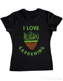 Tricou ADLER dama I love gardening Negru