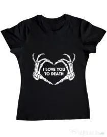 Tricou ADLER dama Love you to death Negru