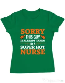 Tricou ADLER dama This guy is taken Verde mediu