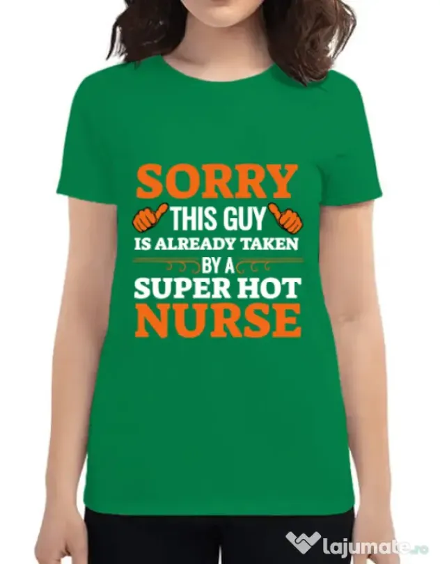 Tricou ADLER dama This guy is taken Verde mediu